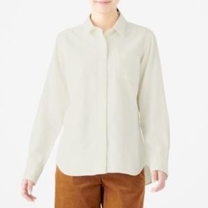 Muji 100% Organic Cotton Button Up Flannel Shirt